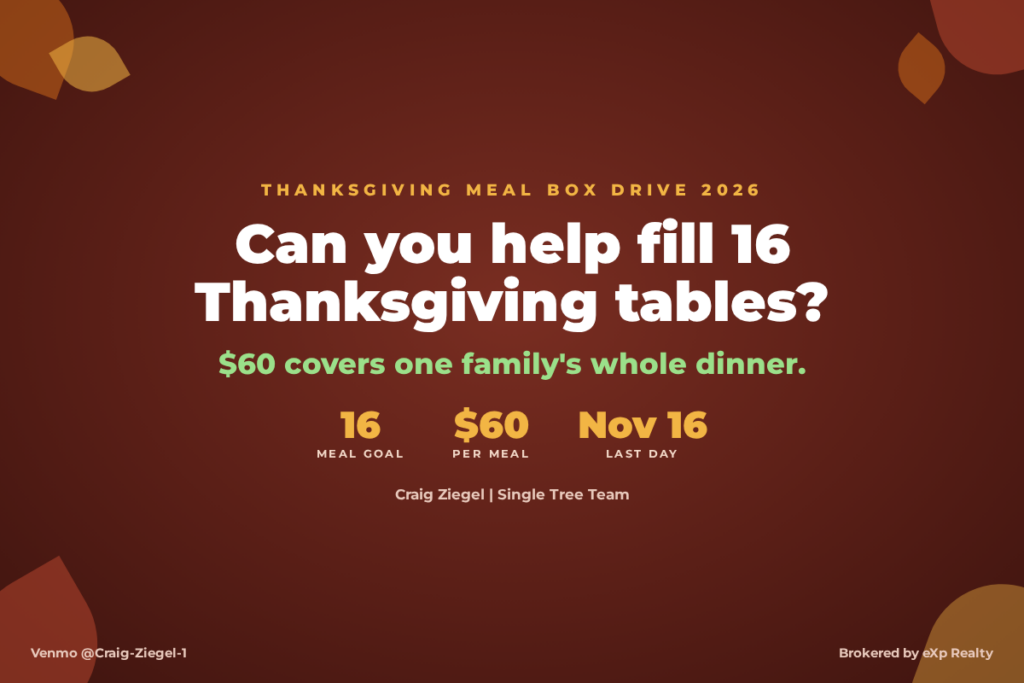 Thanksgiving Meal Box Drive 2026: Can you help fill 16 Thanksgiving tables? $60 covers one family's whole dinner. Last day Nov 16.